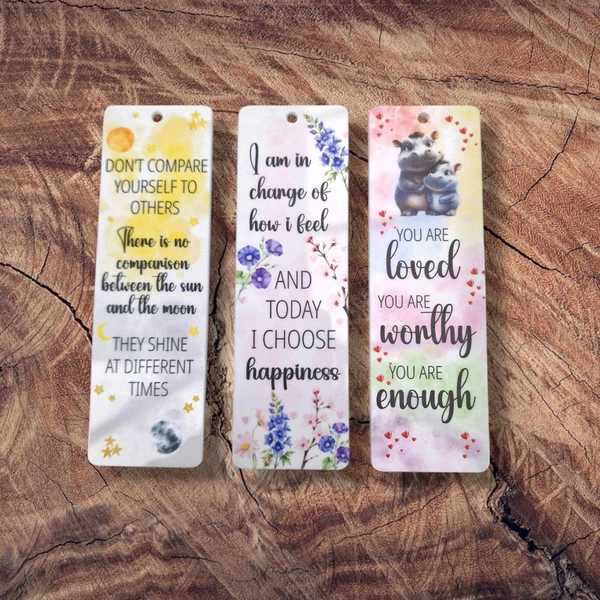 UV Printed Designer MDF Bookmark – Custom Artwork Bookmark - SET of 24 pcs 