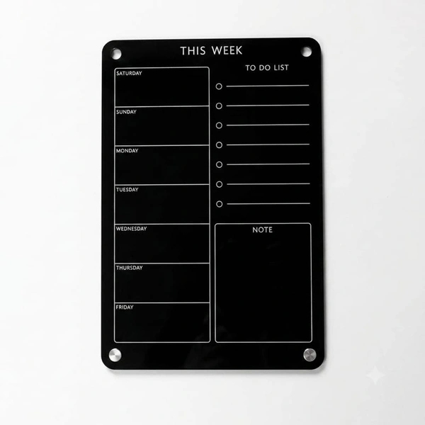 Acrylic this week planner / Acrylic planner - White