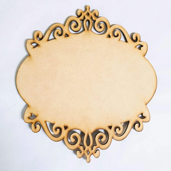 Cutwork oval name plate - 12 x 13, 6mm