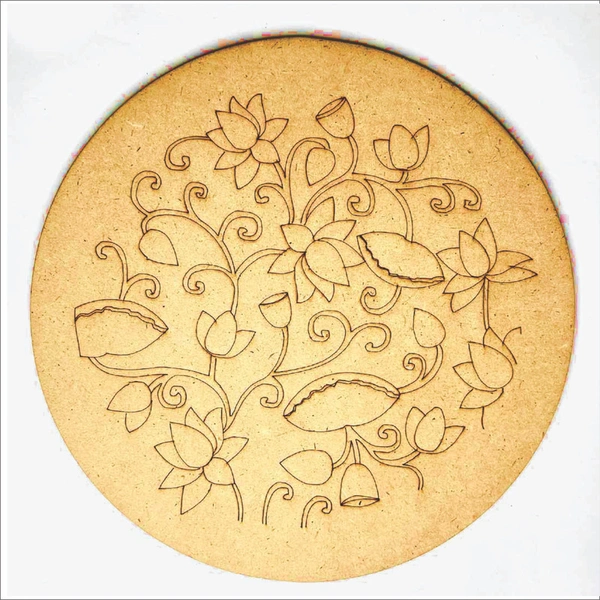 Pre-Marked Floral round base - 4mm, 4 inch