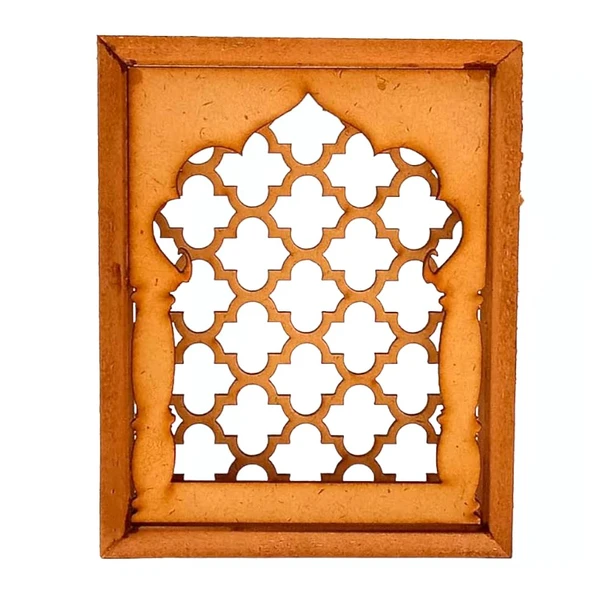 Rajasthani Traditional Jharokha - Frame with Jali Panel 1 - 12"/9"/2", 6mm, 5371