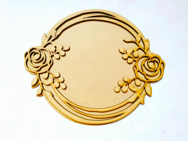 Rose Wreath double layer name plate - 12 x 12, 8mm