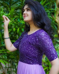 PADING SEQUENCE ANARKALI  - PURPLE, XL-42