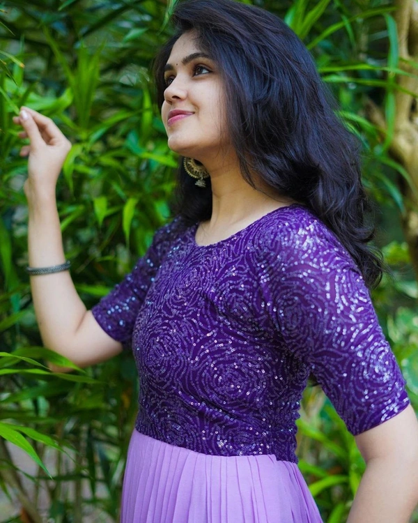 PADING SEQUENCE ANARKALI  - PURPLE, XL-42