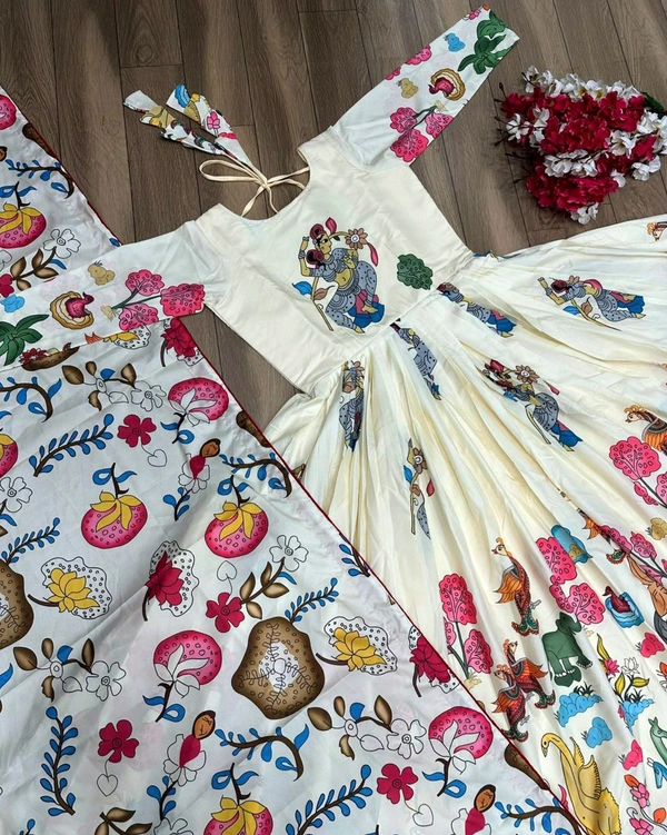 Kalamkari - Baja White, S-36