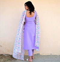 Cotton Kurta Set  - Mauve, S-36