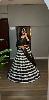 Siburi Lehenga  - Black, Black