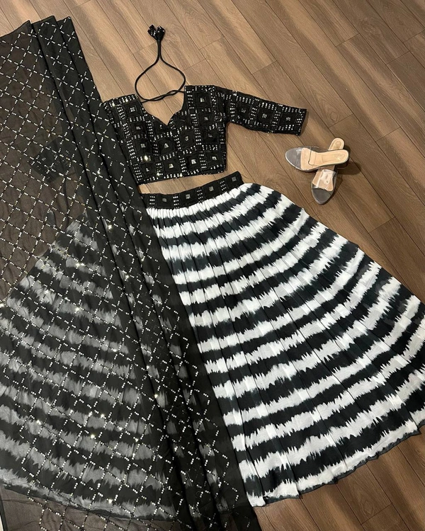 Siburi Lehenga  - Black, Black