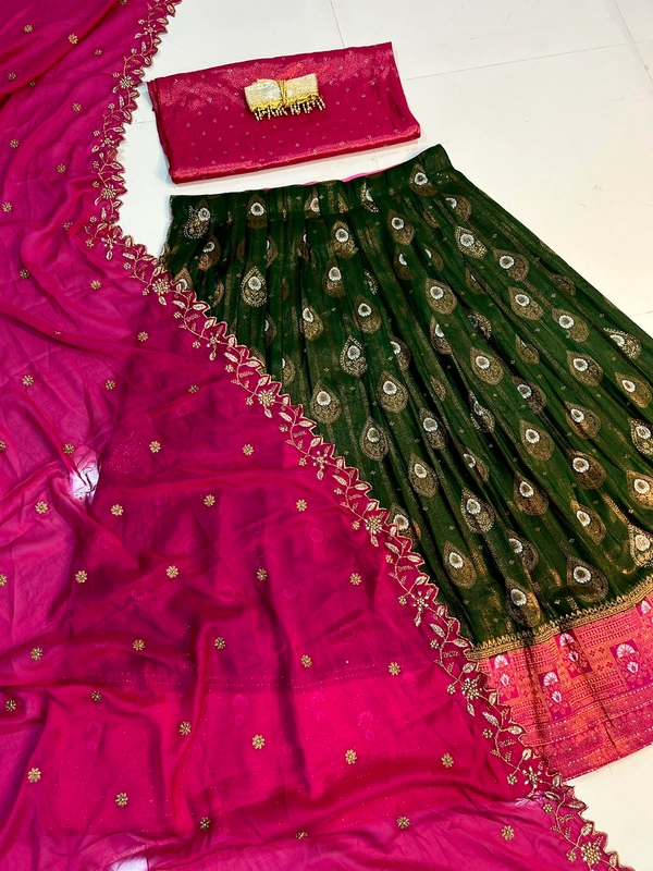 Soft Silk Lehenga  - XL ( 40 Up To 44 )