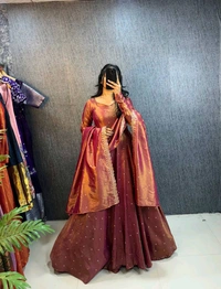 Tissu Gown  - Brown, XL-42