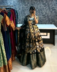  Kalamkari  Cow - Black, S -36