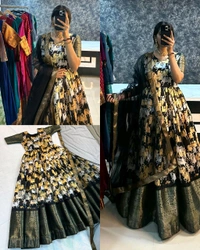  Kalamkari  Cow - Black, XL-42