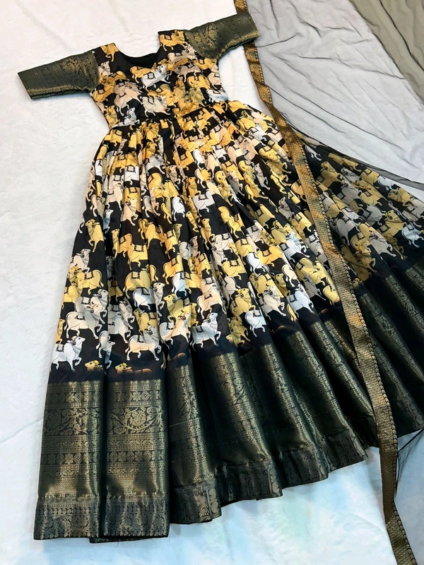  Kalamkari  Cow - Black, XL-42