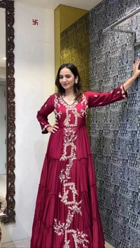 Embroidery Gown  - Guardsman Red, S-36