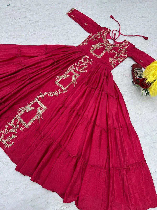 Embroidery Gown  - Guardsman Red, S-36