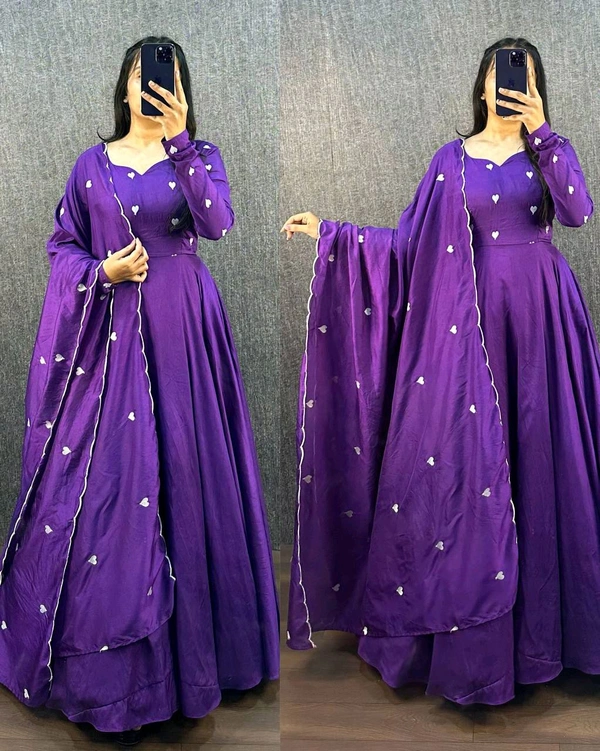 Aadya Heart  - XL-42, Purple