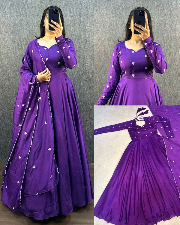 Aadya Heart  - XL-42, Purple