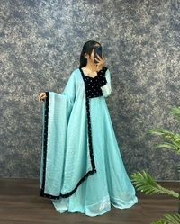 Vasuki  - Turquoise Blue, XXXL-46