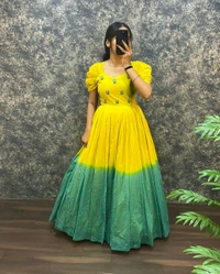 Usha Gown  - Yellow, M-38