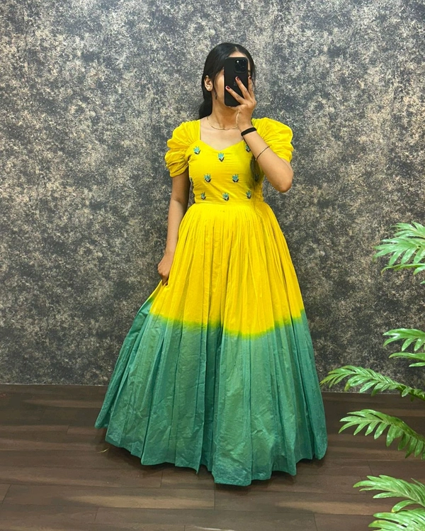 Usha Gown  - Yellow, M-38