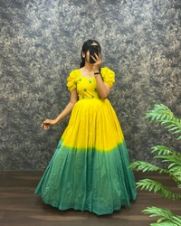 Usha Gown  - Yellow, XXL -44