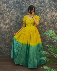 Usha Gown  - Yellow, XXL -44