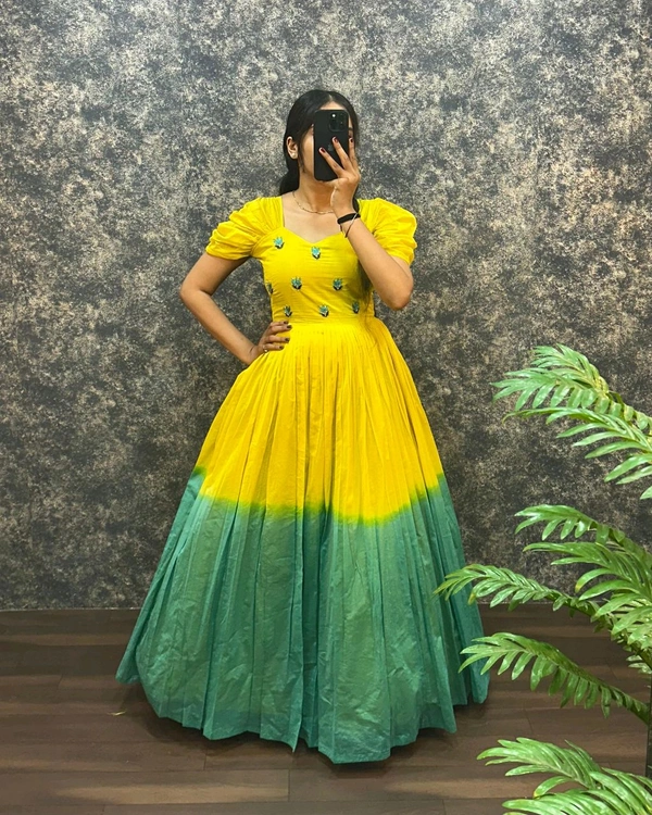 Usha Gown  - Yellow, XXL -44