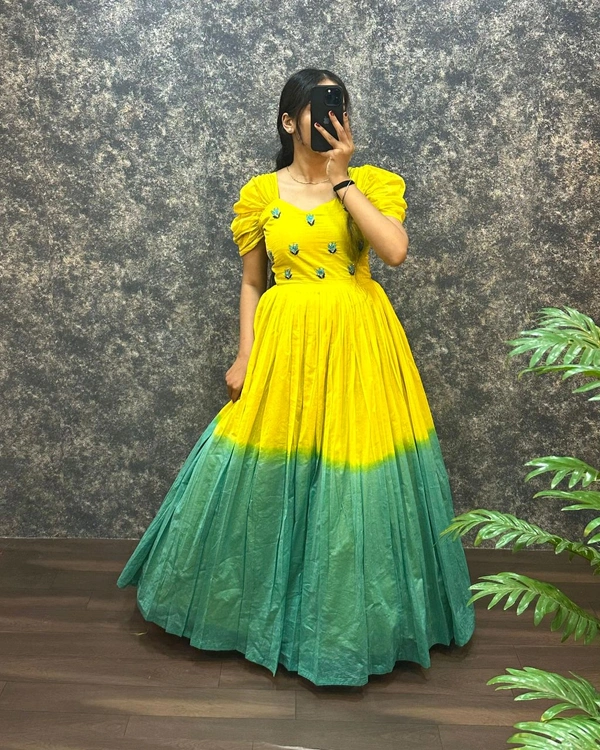 Usha Gown  - Yellow, XXXl -46