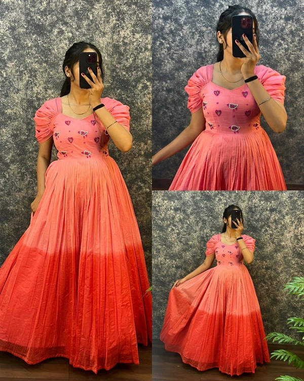 Usha Gown  - Wild Watermelon, M-38