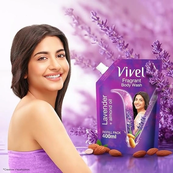 Vivel Fragrant Body Wash (Lavender + Almond Oil) 400 ml - 400 ML