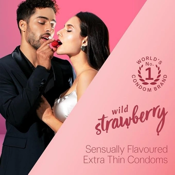 Durex Extra Thin Wild Strawberry Flavored Condoms (3pcs) - 3 Pieces