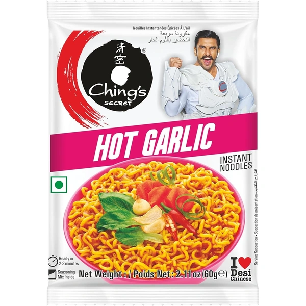 Ching's Chings Noodles Hot Garlic Vegetarian 60 GM - 60 GM