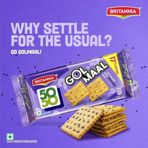 Britannia 50-50 Golmaal Biscuits 200 GM - 200 GM