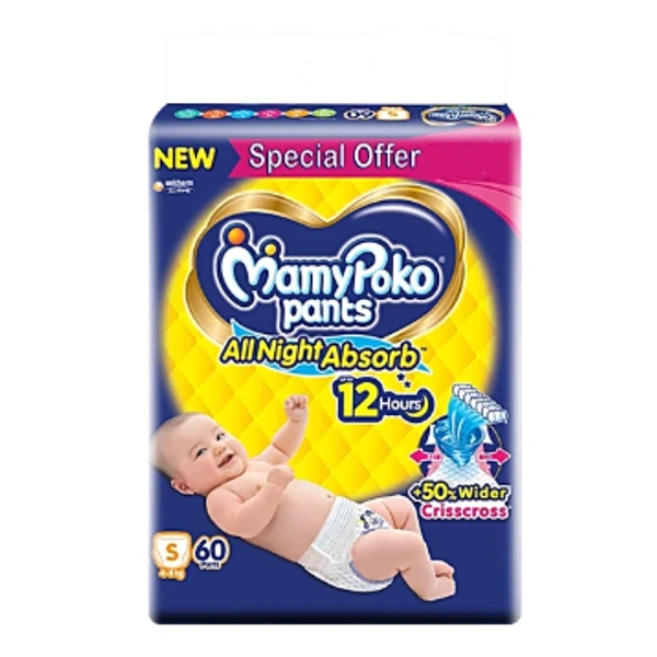 Mamy Poko Pants Standard All Night Small, 60 pcs