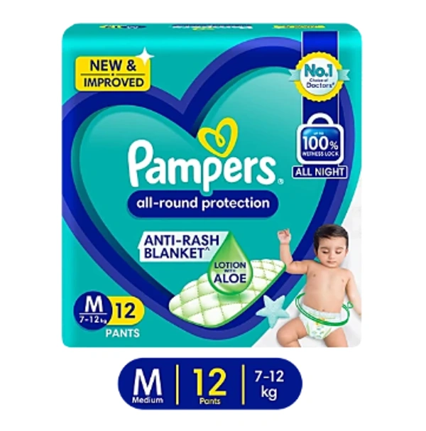 Pampers  Diaper Pants - Medium, 12 pcs