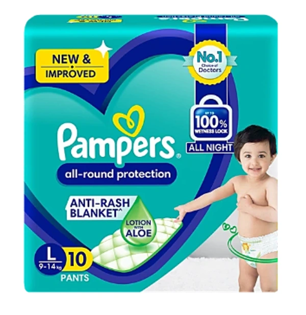 Pampers Diapers Pants - Large, 10 pcs