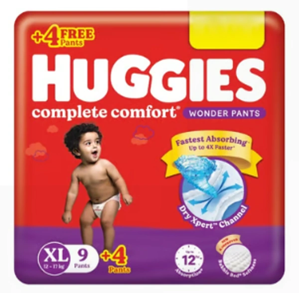 Huggies Complete Comfort Wonder Diaper (Pants, XL, 12-17 kg) - 13 pieces