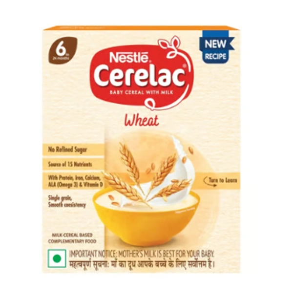 Cerelac  Nestle Cerelac Wheat Baby Cereal (With No Refined Sugar, 6-24 Months) - 300 GM