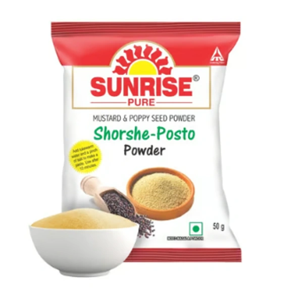 Sunrise Pure Shorshe Posto Powder/Mustard and Poppy Seeds (Gura) - 50 GM