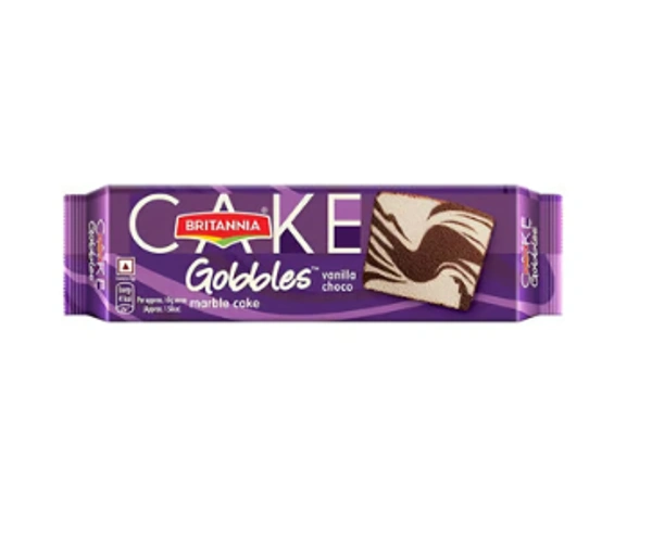 Britannia Gobbles Vanilla Choco Marble Slice Cake - 110 GM