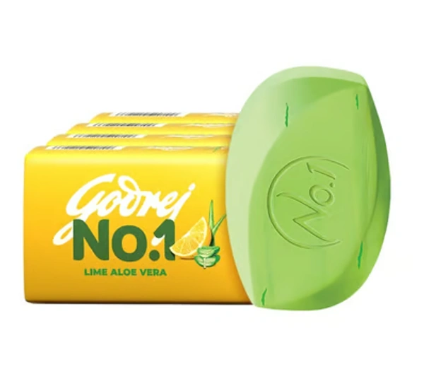 Godrej No.1 Lime & Aloe Vera Soap (4 x 150 g) - Buy 3 Get 1 Free - 4 x 150 GM