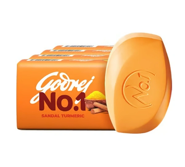 Godrej No.1 Sandal & Turmeric Soap 4 x 150 g - Buy 3 Get 1 Free - 4 x 150 GM