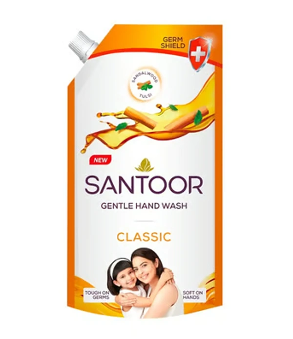 Santoor Classic Hand Wash with Sandalwood - 650 ML