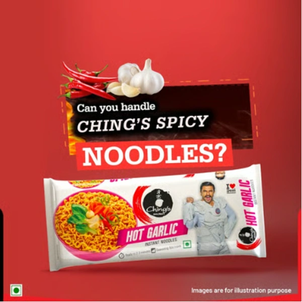 Ching's Secret Hot Garlic Flavoured Instant Noodles - 240 GM