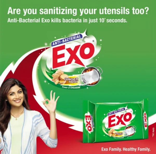 Exo Anti - Bacterial Dishwash Bar (Pack of 3) - 3 x 200 GM