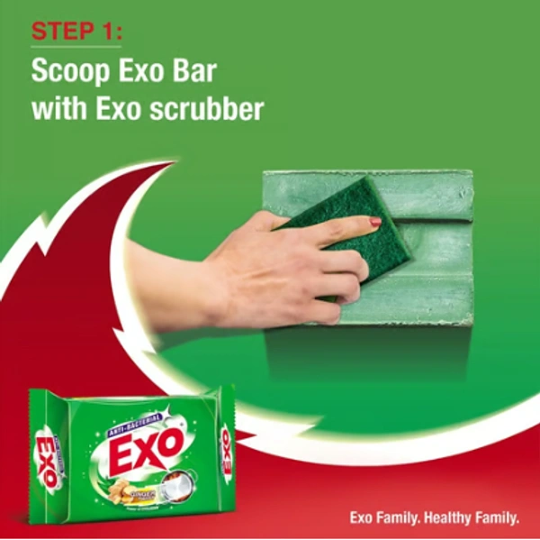 Exo Anti - Bacterial Dishwash Bar (Pack of 3) - 3 x 200 GM