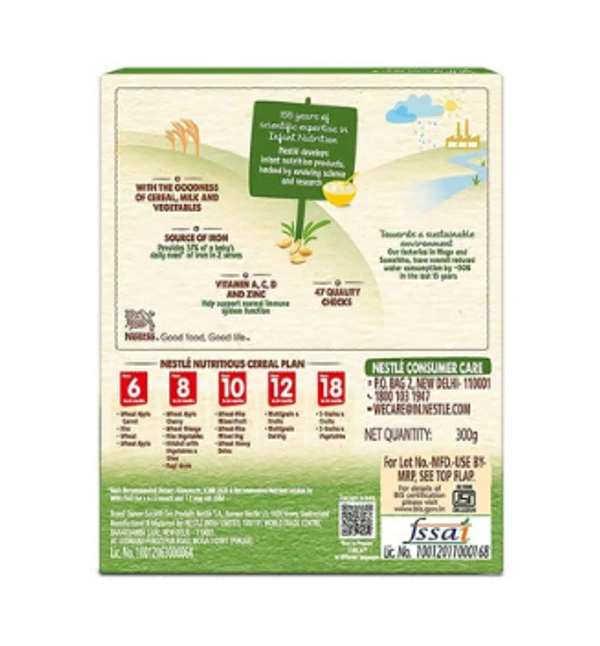 Cerelac  Nestle Cerelac Wheat Rice Mixed Veg Baby Cereal (From 10 to 24 Months) - 300 GM