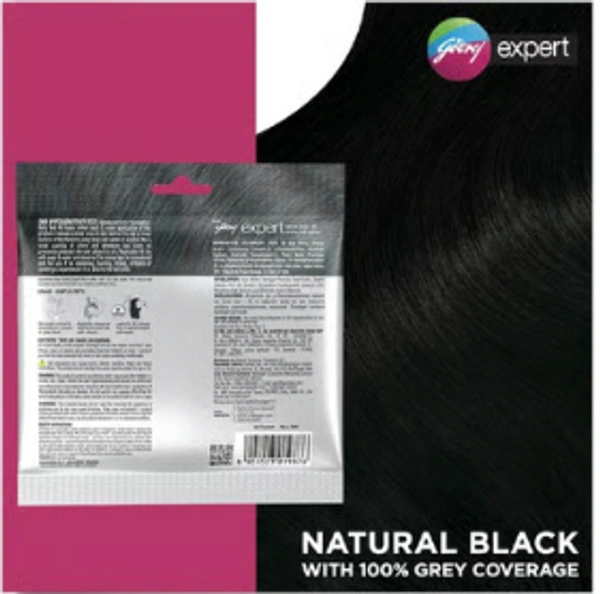Godrej Expert Hair Colour for Women & Men (Natural Black) - 20 GM + 20 ML