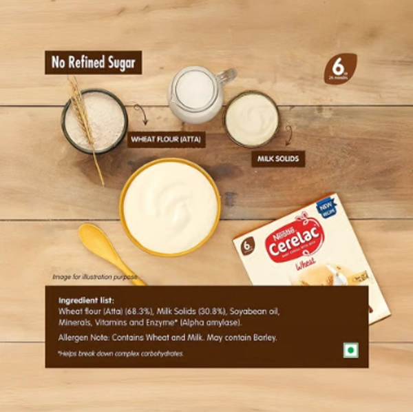 Cerelac  Nestle Cerelac Wheat Baby Cereal (With No Refined Sugar, 6-24 Months) - 300 GM