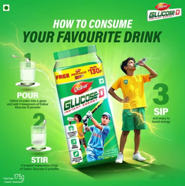 Dabur Glucose-D Energy Drink Mix - with Dabur Red Paste 175g free - 1 KG